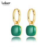 Titanium Stainless Steel Square Hoop Earrings for Women