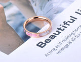 Titanium Stainless Shell CZ Crystal Wedding Ring for Women R19072
