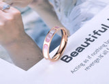 Titanium Stainless Shell CZ Crystal Wedding Ring for Women R19072