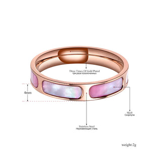 Titanium Stainless Shell CZ Crystal Wedding Ring for Women R19072