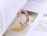 Titanium Stainless Shell CZ Crystal Wedding Ring for Women R19072