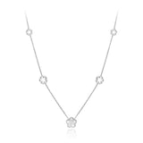 Titanium Steel Flower Charm Pendant Jewelry Set For Women Gift