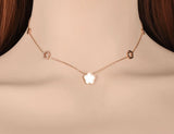 Titanium Steel Flower Charm Pendant Jewelry Set For Women Gift