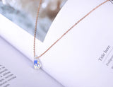 Water Drop CZ Crystals Pendant Necklace Titanium Stainless Steel Chain N19131