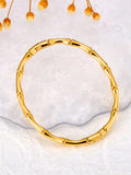 Waterproof 316L Stainless Steel Bamboo Bangle Bracelet For Women