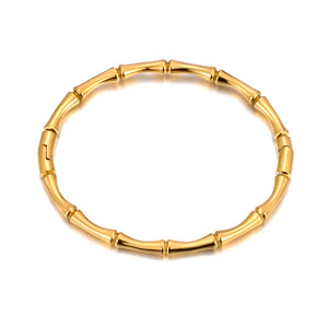 Waterproof 316L Stainless Steel Bamboo Bangle Bracelet For Women