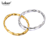 Waterproof 316L Stainless Steel Bamboo Bangle Bracelet For Women