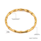 Waterproof 316L Stainless Steel Bamboo Bangle Bracelet For Women