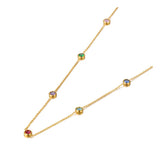 Colorful CZ Choker Necklace Stainless Steel Bohemia Beach Pendant