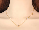 Colorful CZ Choker Necklace Stainless Steel Bohemia Beach Pendant
