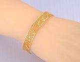 Vintage 18K Plated Leaves Plant Open Bangles For Women