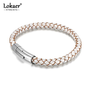Vintage Stainless Steel Feather Wrap Bracelet Leather Bangle WRBR011