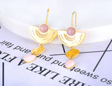 Vintage Opals Dangle Earrings 18K Plated Bohemia Party Earrings