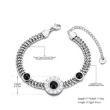 Waterproof 316L Stainless Steel Natural Stone Chain Bracelet Bangle For Women
