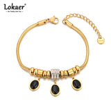 Waterproof Stone Charm Bracelet Bangle Women Jewelry