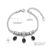 Waterproof Stone Charm Bracelet Bangle Women Jewelry