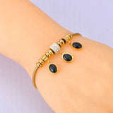 Waterproof Stone Charm Bracelet Bangle Women Jewelry