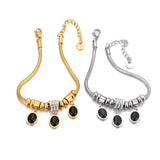 Waterproof Stone Charm Bracelet Bangle Women Jewelry