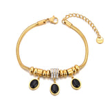 Waterproof Stone Charm Bracelet Bangle Women Jewelry