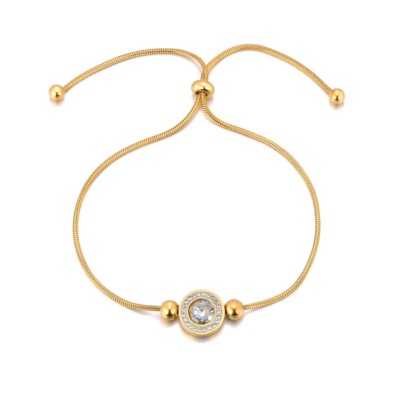 Waterproof CZ Stainless Steel Bracelet Bangle For Women