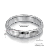 Waterproof Stainless Steel Elastic Metal Bangle for Women