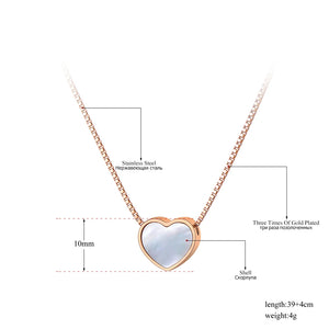 Heart Pendant Necklace For Girls Titanium Stainless Steel Choker N19136