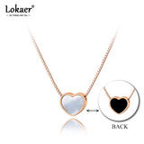Heart Pendant Necklace For Girls Titanium Stainless Steel Choker N19136