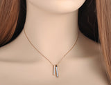 Rhinestone Geometric Rectangle Women Necklace N18049