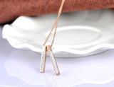 Rhinestone Geometric Rectangle Women Necklace N18049