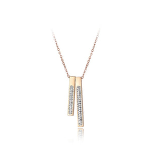 Rhinestone Geometric Rectangle Women Necklace N18049