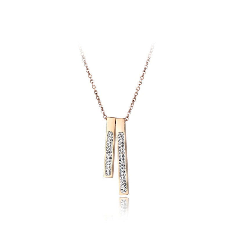 Rhinestone Geometric Rectangle Women Necklace N18049