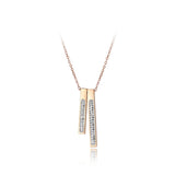 Rhinestone Geometric Rectangle Women Necklace N18049