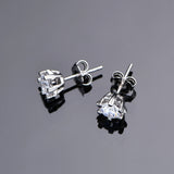 Lokkei S925 Silver Diamond Stud Earrings Wedding Gift