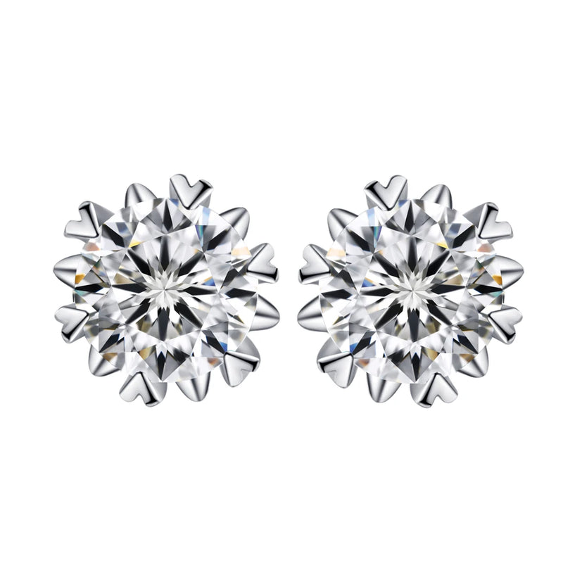 Lokkei S925 Silver Diamond Stud Earrings Wedding Gift