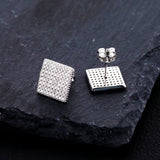 Lokkei Square Stud Earrings High Carbon Diamond