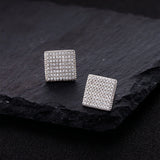 Lokkei Square Stud Earrings High Carbon Diamond