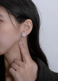 Lokkei Square Stud Earrings High Carbon Diamond