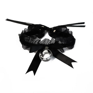 Lolita Bell Choker Collar Bowknot Necklace Bell Ribbon