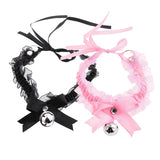 Lolita Bell Choker Collar Bowknot Necklace Bell Ribbon