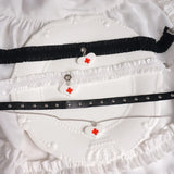Lolita Hand-Made Dark Heart Cross Collar Choker Clavicle Chain