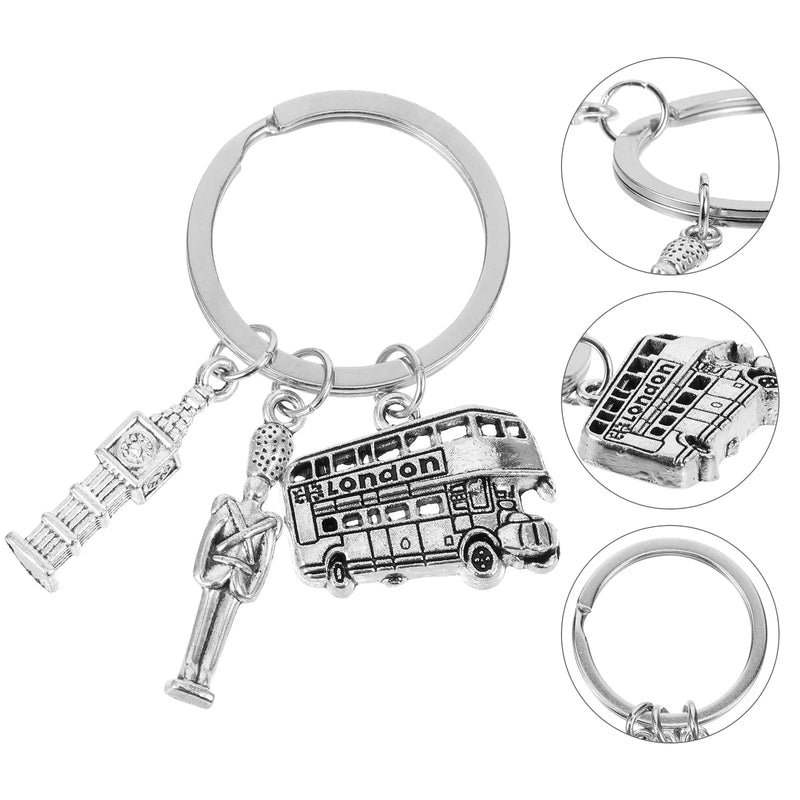 London Key Chain Car Chains Bag Charm Backpack Keychain for Keys