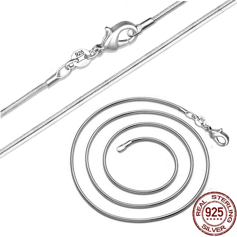 16-30inch 925 Silver Necklace Snake Chain 1mm Choker Gift