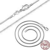 16-30inch 925 Silver Necklace Snake Chain 1mm Choker Gift