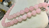 32in Natural 12mm Pink Jade Gemstone Round Beads Necklace AAA+
