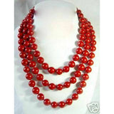36" South Sea Red Coral Round Bead Necklace