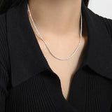 925 Sterling Silver Popcorn Chain Necklace For Women Rose Platinum Jewelry