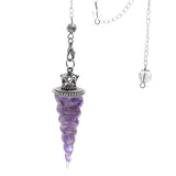 7 Chakra Crystal Pendulum Divination Natural Stone Chip Bead Cone Pendant