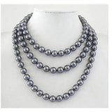 10mm South Sea Grey Shell Pearl Necklace 50'' AAA Fine