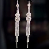 Silver Clip On Earrings Wedding Prom Bridal Women Non-Pierced Ears