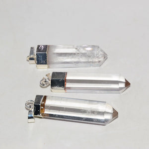 Clear Quartz Pendant Natural Stone Charm Necklace 5pc